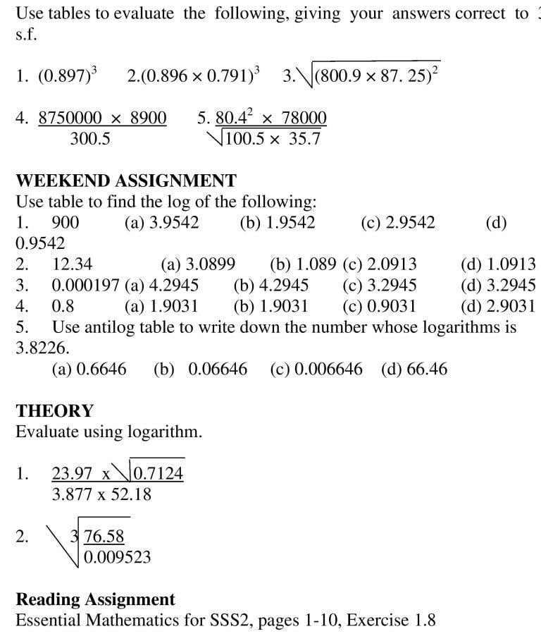 REVISION OF LOGARITHM OF NUMBERS GREATER THAN ONE AND LOGARITHM OF NUMBERS LESS THAN ONE_10